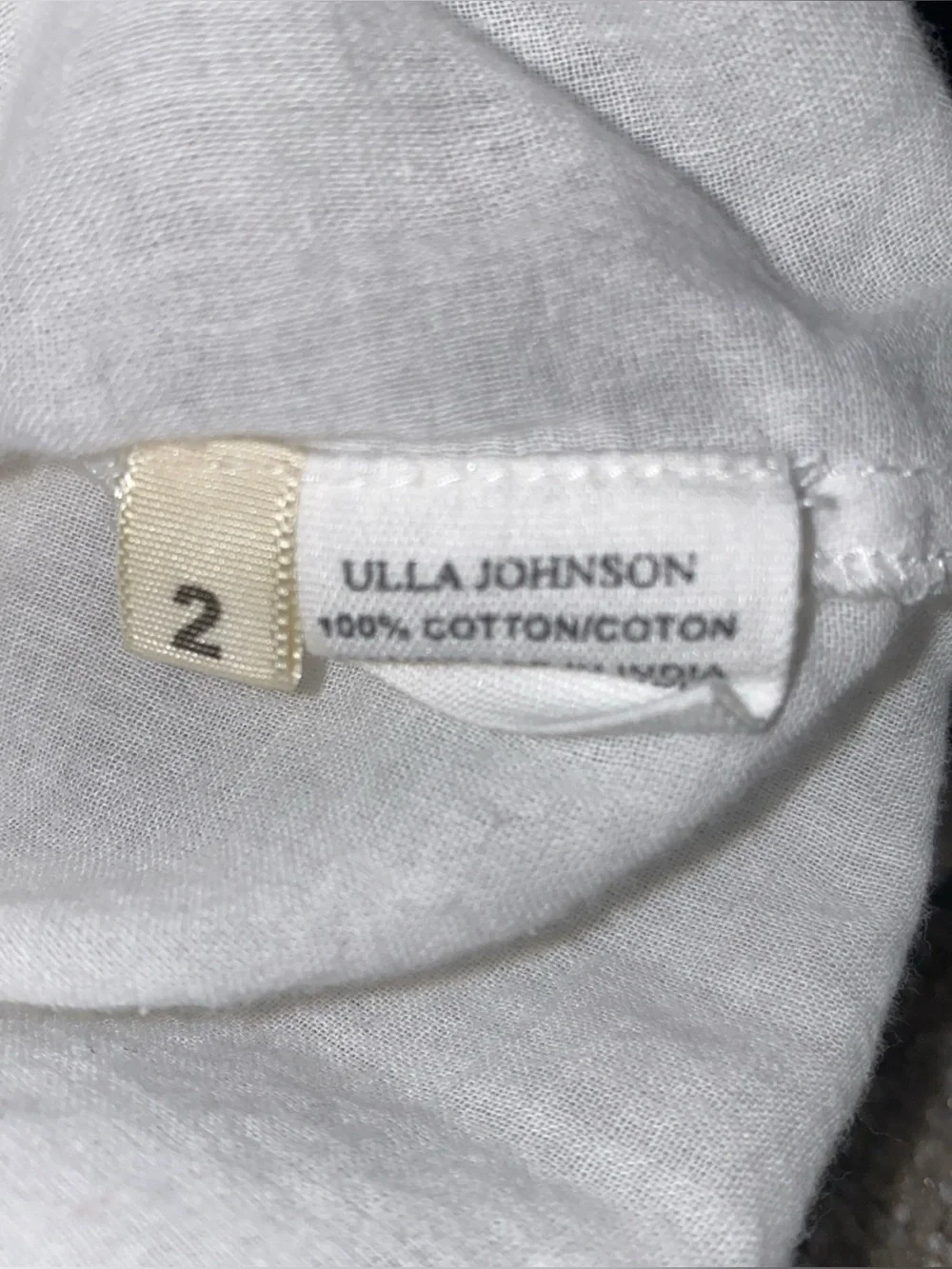 Ulla Johnson White Mini Skirt Size 2 Smocked Waist Scalloped Eyelet Hem Cotton